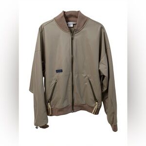 Vintage Columbia Large Bomber Jacket Lightweight Liner80s Military Green #1665